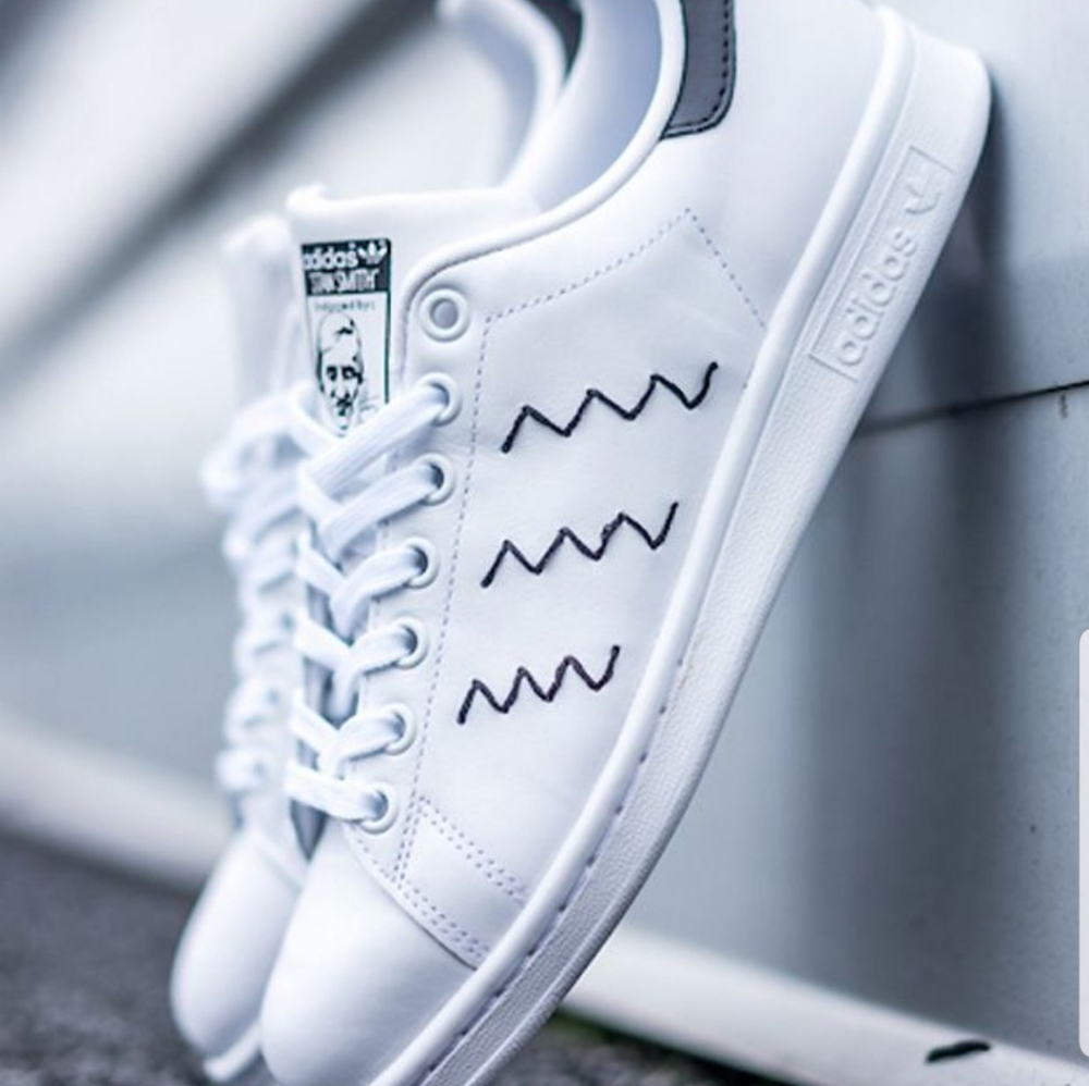 Adidas Stan Smith Zig Zag unique sneakers sz 8.5-9 - Picture 1 of 6